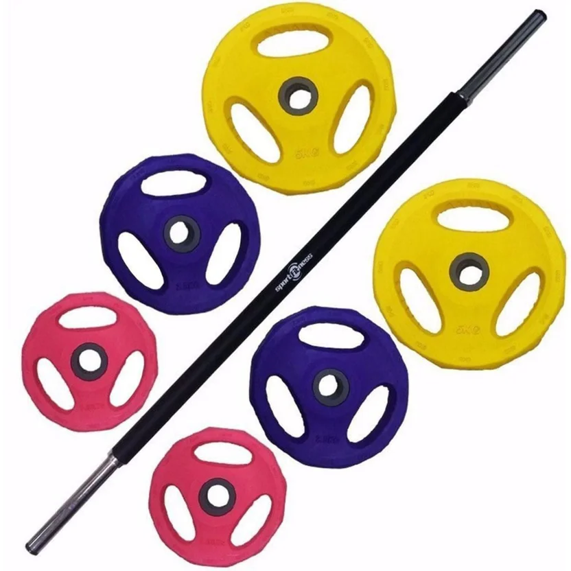 Set De Pesas Body PuCon Barra Cromada